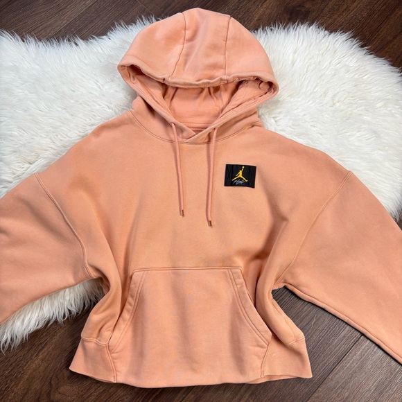 Nike Tops - NIKE Air Jordan Flight Women’s Size Small Oversized Cropped Hoodie Sweatshirt